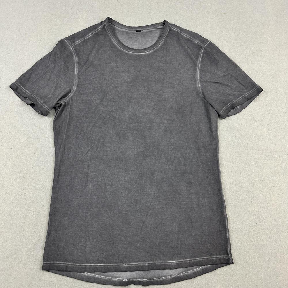 Lululemon Shirt Men Medium Gray Short Sleeve Athletic Performance Top M Gym